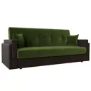 Диван Лига Диванов Лига-015 117940 216x90x83 см вельвет цвет зеленый/коричневый