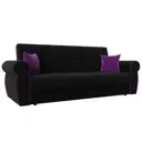 Диван Лига Диванов Лига-019 118366 222x90x83 см вельвет цвет черный/фиолетовый