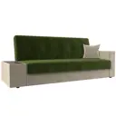 Диван Лига Диванов 020 118497L 223x90x83 см вельвет цвет зеленый/бежевый
