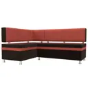 Диван Лига Диванов Стайл 111651L 170x89x114 см микровельвет цвет коричневый/коралловый