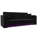 Раскладной диван Лига Диванов Тур 120501 211x82x86 см вельвет цвет черный