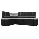 Диван Лига Диванов Тефида 107535L 207x86x146 см экокожа цвет черный/белый