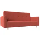 Диван Лига диванов Вест 214x97x92 см микровельвет цвет коралловый