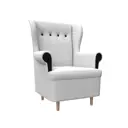 Кресло Лига Диванов Торин 117517 78x104x74 см искусственная кожа цвет черный/белый