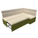Диван кухонный угловой правый Лига Диванов Классик 195x93x121 см микровельвет цвет зеленый/бежевый