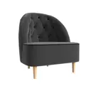 Кресло Лига диванов Амиса 110043 76x82x65 см велюр цвет серо-черный