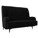 Диван Лига диванов Неаполь 138x101x80 см микровельвет цвет черный