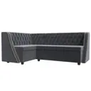 Диван кухонный Лига диванов Лофт 197x85x136 см велюр цвет серый 104590L
