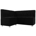 Диванов угловой Лига Диванов 107601L Мирта 151x90x125 см микровельвет цвет черный