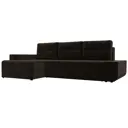 Диван раскладной Лига диванов 110747L_спб 249x90x154 см вельвет цвет коричневый