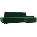 Диван раскладной Лига диванов 110734_спб 249x90x154 см велюр цвет зеленый