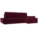 Диван раскладной Лига диванов 110761_спб 249x90x154 см вельвет цвет бордовый