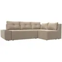 Диван раскладной Лига диванов 109681_спб 263x88x169 см велюр цвет бежевый