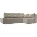 Диван раскладной Лига диванов 109689_спб 263x88x169 см вельвет цвет бежевый