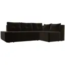 Диван раскладной Лига диванов 109694_спб 263x88x169 см вельвет цвет коричневый