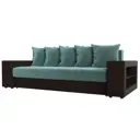 Диван раскладной Лига диванов 110571R_спб 240x96x109 см велюр цвет бирюзовый/коричневый