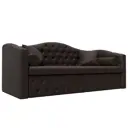 Диван раскладной Лига диванов 210x102x86 см эко-кожа цвет коричневый