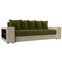 Диван раскладной Лига диванов 31499_спб 240x96x109 см вельвет цвет зеленый/бежевый