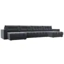 Диван раскладной Лига диванов 428x90x158 см велюр цвет seven 17 серый