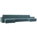 Диван раскладной Лига диванов 428x90x158 см велюр цвет seven 113 бирюзовый