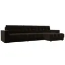 Диван раскладной Лига диванов 330x90x158 см велюр цвет seven 727 коричневый