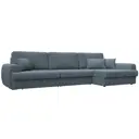 Диван раскладной Лига диванов 129310_спб 336x92x162 см велюр цвет ness 12 серый
