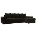 Диван раскладной Лига диванов 110482_спб 282x90x163 см вельвет цвет коричневый