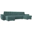 Диван раскладной Лига диванов 328x75x147 см велюр цвет бирюзовый