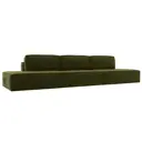 Диван раскладной Лига диванов 407x88x115 см вельвет цвет зеленый