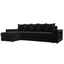 Диван раскладной Лига диванов 110470L_спб 282x90x163 см велюр цвет черный