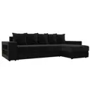 Диван раскладной Лига диванов 105806_спб 282x90x163 см велюр цвет черный/черный