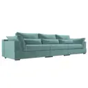 Диван раскладной Лига диванов 372x90x116 см велюр цвет бирюзовый