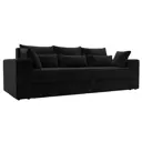 Диван раскладной Лига диванов 250x96x106 см велюр цвет черный