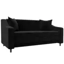 Диван раскладной Лига диванов 129768_спб 164x82x93 см велюр цвет seven 35 черный