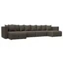 Диван раскладной Лига диванов 420x90x160 см велюр цвет ness 07 коричневый