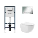 Комплект инсталляции Am.pm I012709.0251 PrimeFit с клавишей PrimeFit S хроми унитаз 48x36 ADT Pro Vortex Торнадо микролифт белый форма овал