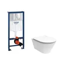 Комплект инсталляции Grohe Rapid SL с клавишей Skate Air (38721001) и унитаз Kerama Marazzi Plaza Modern Торнадо микролифт белый глянцевый