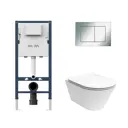 Комплект инсталляции Am.pm I012709.0251 PrimeFit с клавишей PrimeFit S хроми унитаз Kerama Marazzi Plaza Modern Торнадо микролифт белый