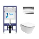 Комплект инсталляции Teymi Aina 52 T70012 с клавишей Teymi Helmi хром T70202CH и унитаз Kerama Marazzi Plaza Modern Торнадо микролифт белый