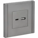 Розетка встраиваемая USB IEK Forte&Piano цвет сталь