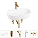 Раковина Wellsee Ground Breaking 61см д/к сифон смеситель вентили