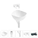 Раковина Wellsee nexus flex 20214018R 38см цвет раковина 4 в 1: д/к, сифон, смеситель