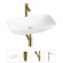 Раковина Wellsee demure 20214593R 60см цвет раковина 4 в 1: д/к, сифон, смеситель