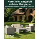 Садовая мебель для обеда Konway Флорида искусственный ротанг гранит 4 предмета