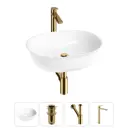 Раковина Wellsee brillant icon 20214625R 50см цвет раковина 4 в 1: д/к, сифон, смеситель