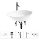 Раковина Wellsee faze moment 20214971R 55см цвет раковина 5 в 1: д/к, сифон, смеситель, вентили