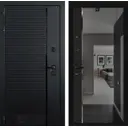 Входная дверь Лабиринт Пиано левый 205x88см цвет черный кварц/черный кварц с зеркалом Панорама