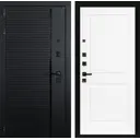 Входная дверь Лабиринт Пиано П11 левый 205x88см цвет черный кварц/белый софт