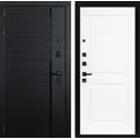 Входная дверь Лабиринт Пиано П11 левый 205x96см цвет черный кварц/белый софт