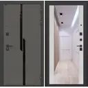 Входная дверь Лабиринт Карбон правый 205x88см цвет лофт графит/сандал белый с зеркалом ФЛЗ-1